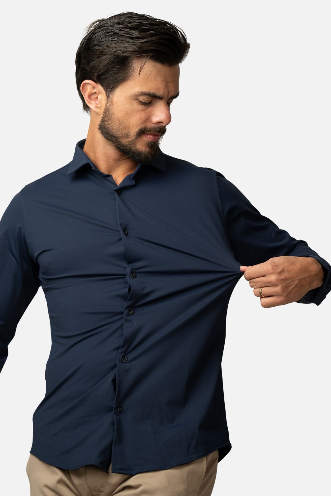 Camisa Social Tech Azul
