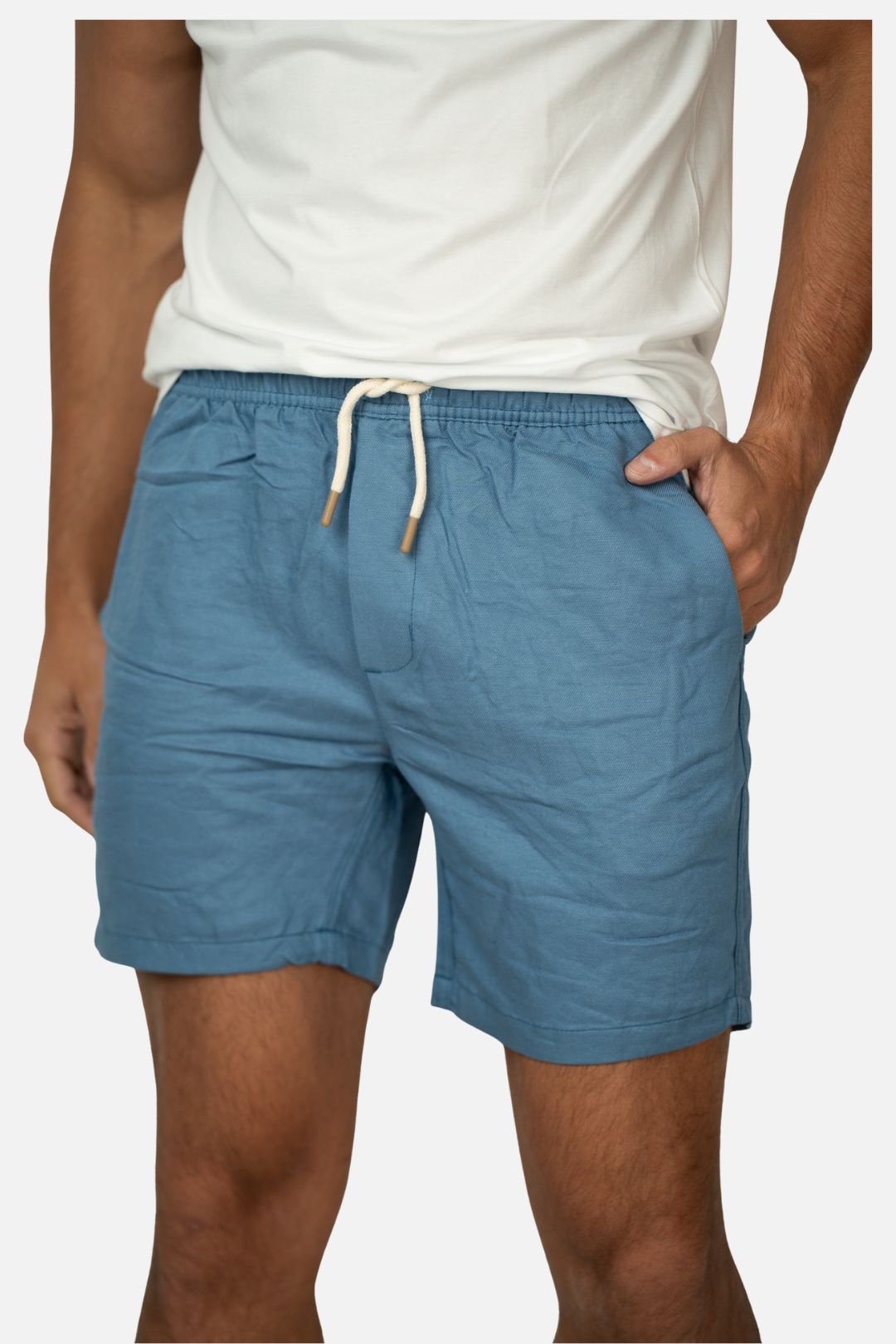 Short Linho Azul Claro