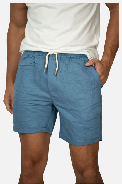 Short Linho Azul Claro