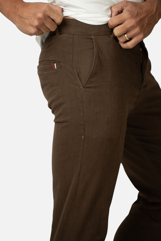 Calça Texturizada Marrom