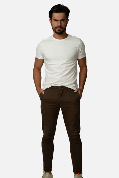 Calça Texturizada Marrom