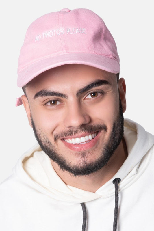 Dad Hat LICS No Photos Please Rosa bebê - LICS.CO